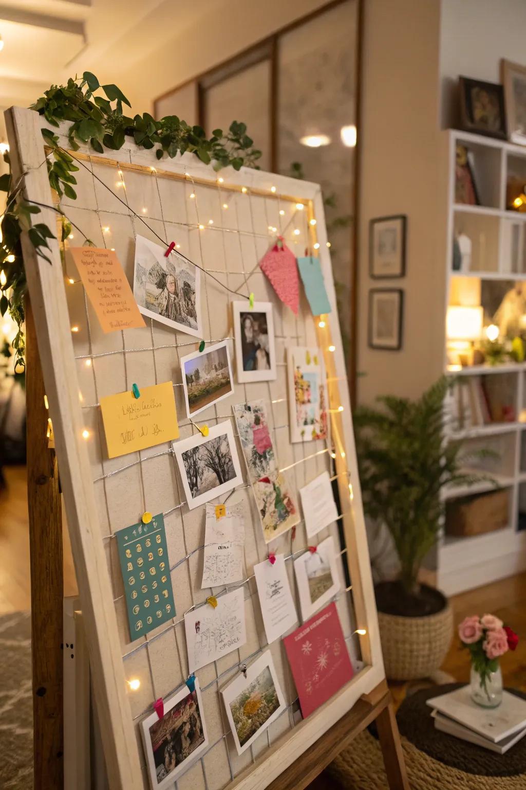 A memory board inviting guests to contribute to a living memorial.