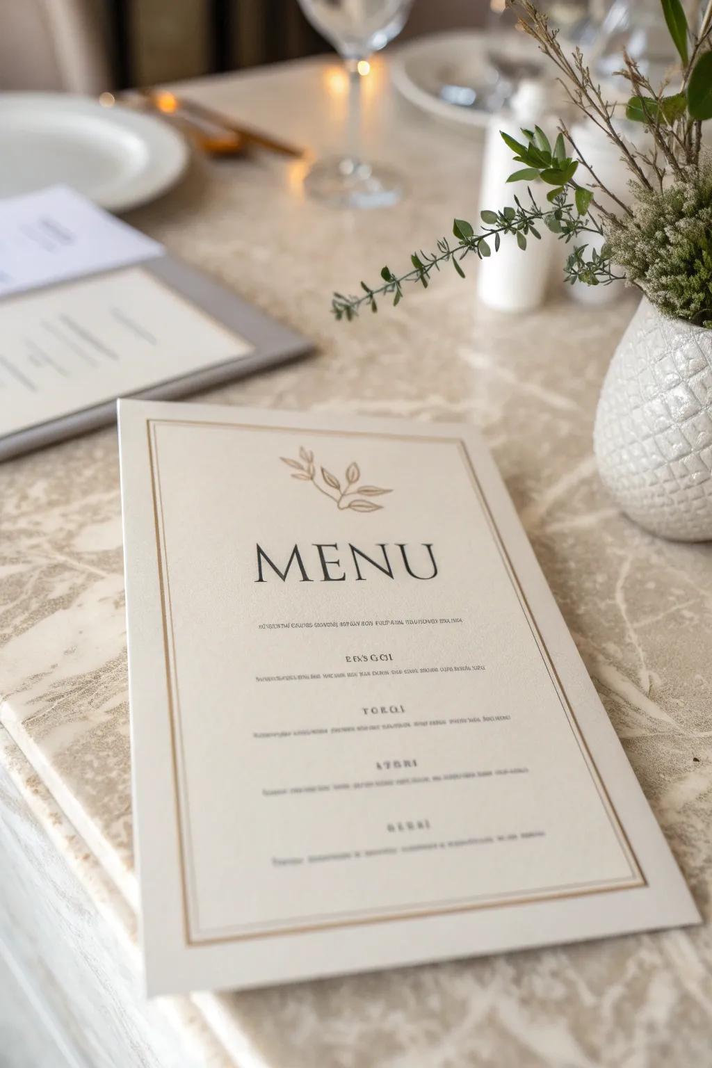 A fusion of modern and classic styles for a versatile menu design.