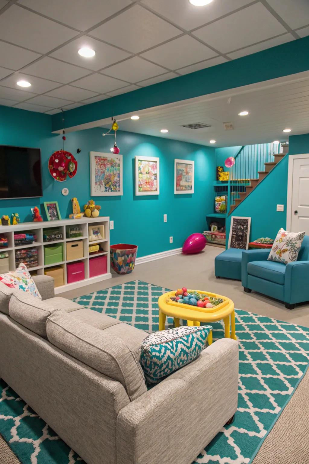 Vibrant teal offers a lively and energetic feel to your space.