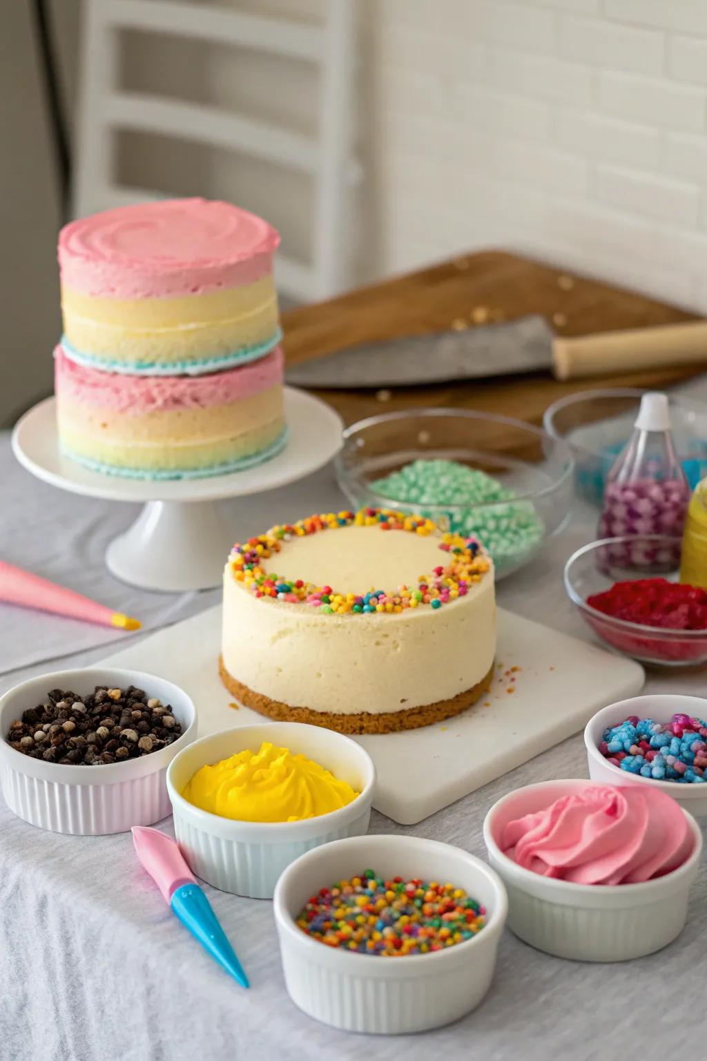 Interactive cake decorating adds an engaging activity to your tea gathering.