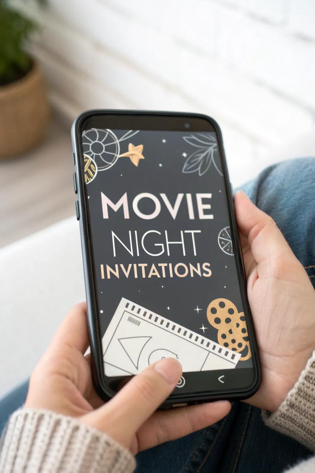 Set the tone with personalized movie night invitations.