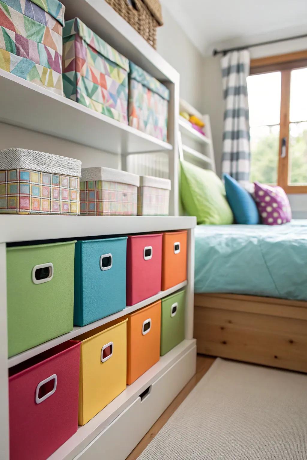 Unify your decor with matching storage solutions.