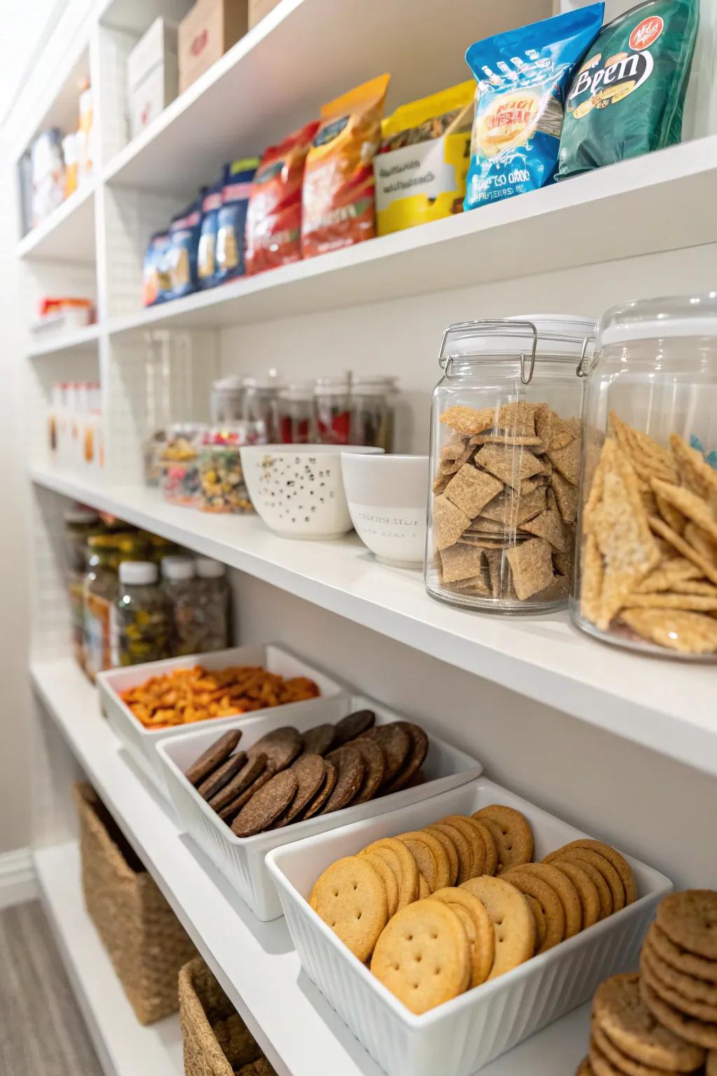 Eye-level storage ensures your favorite snacks are always within reach.