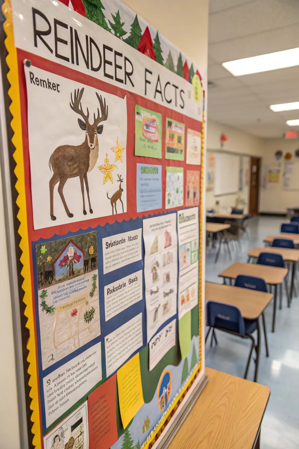 Educational facts add an informative twist to your reindeer board.