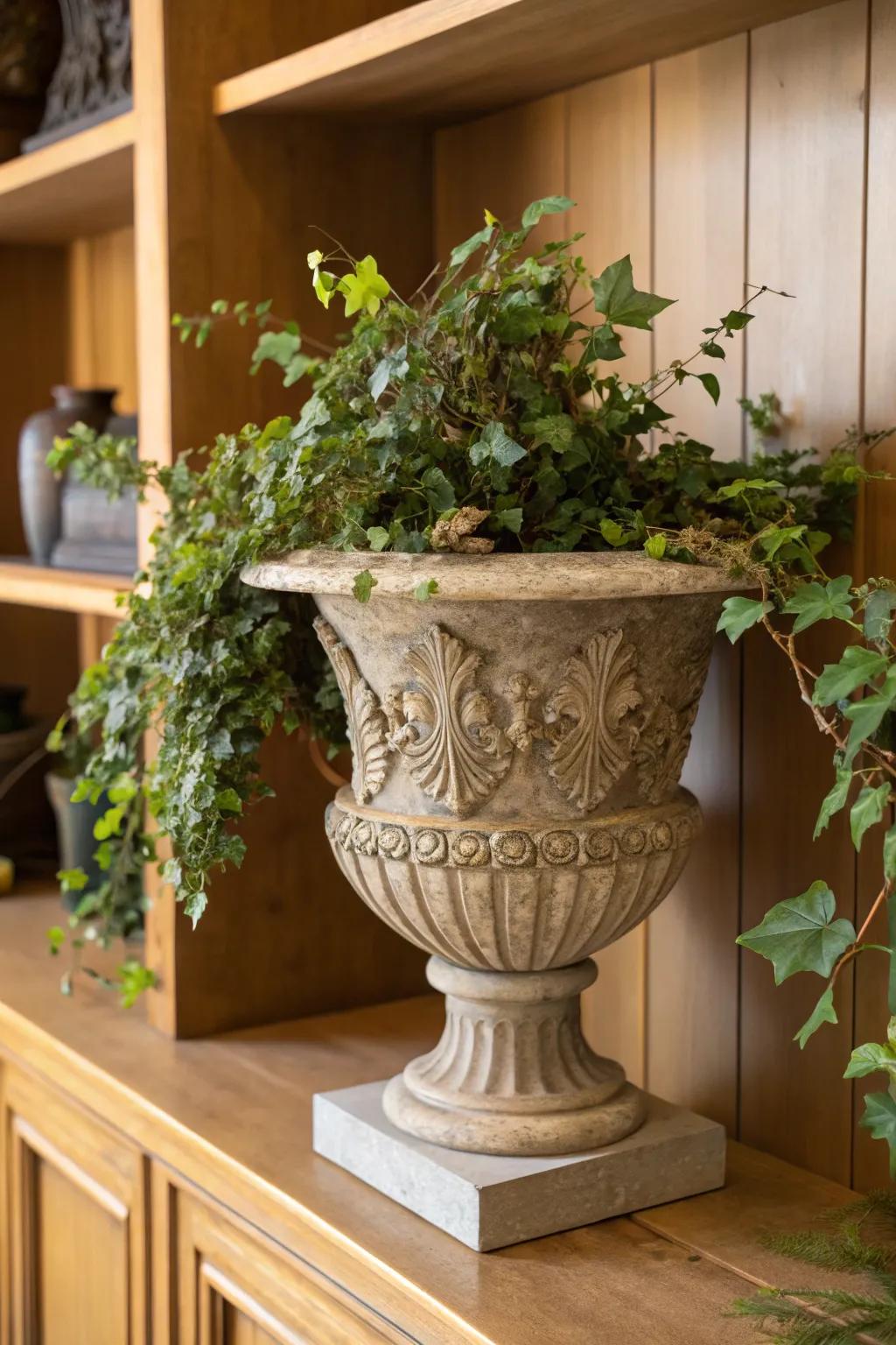 Stone vases add texture and organic beauty to any space.