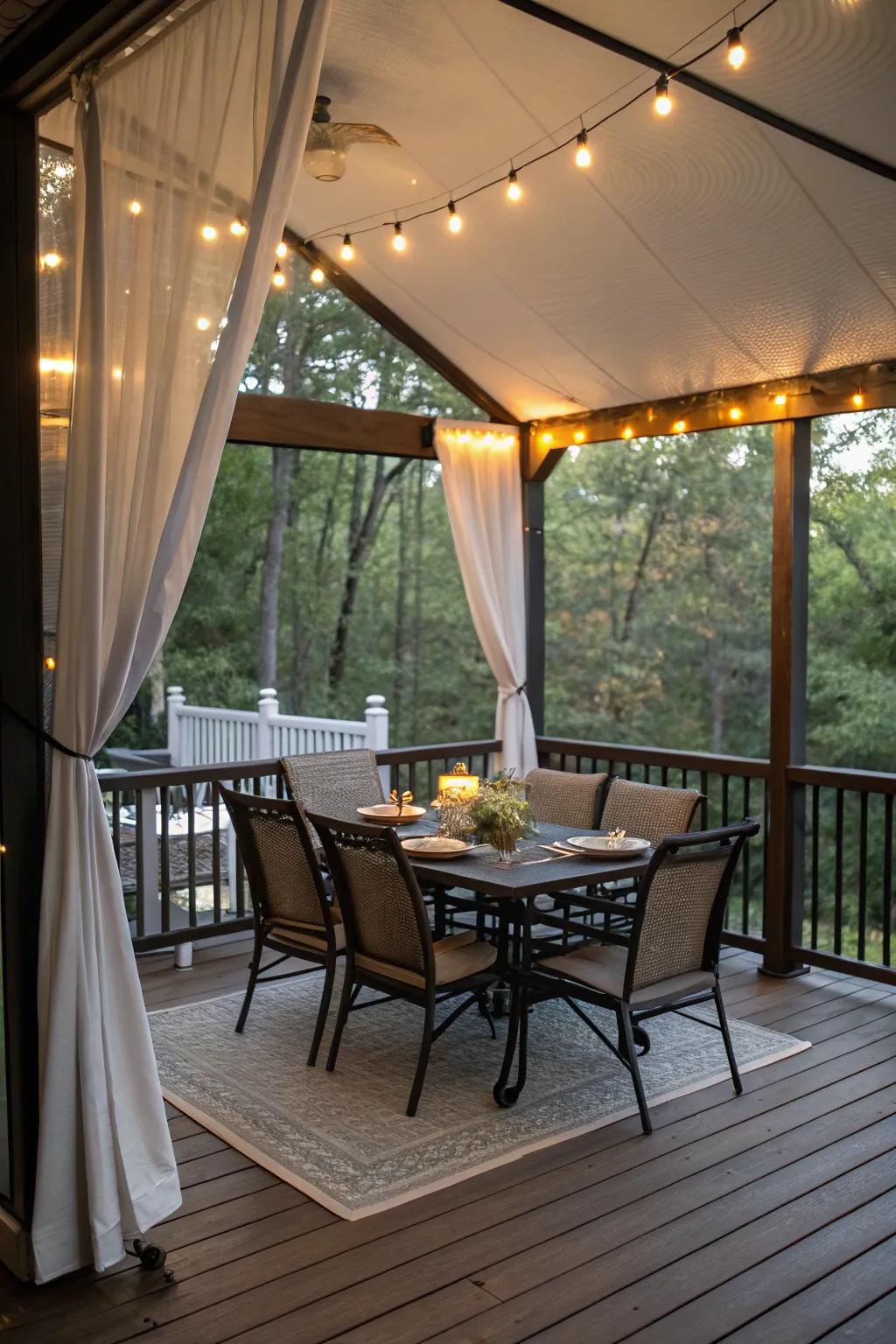 Enjoy al fresco dining with a semi-outdoor setup.