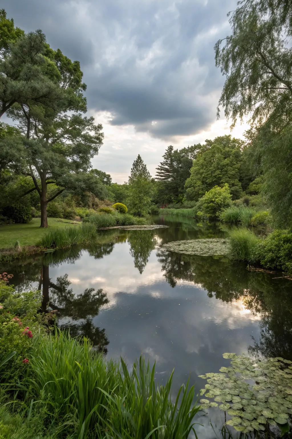 Create reflections with a tranquil water mirror.