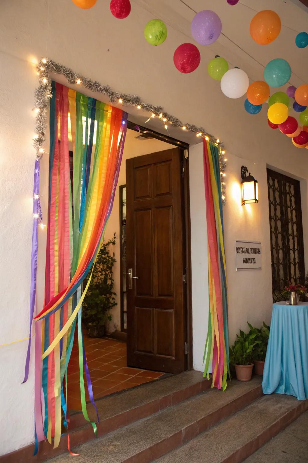 Streamers create a colorful and festive atmosphere.