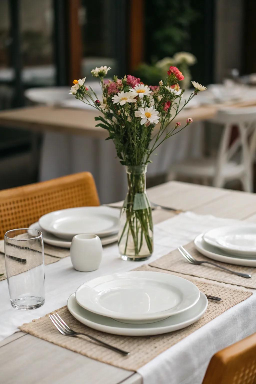 Minimalist table settings offer both style and practicality.
