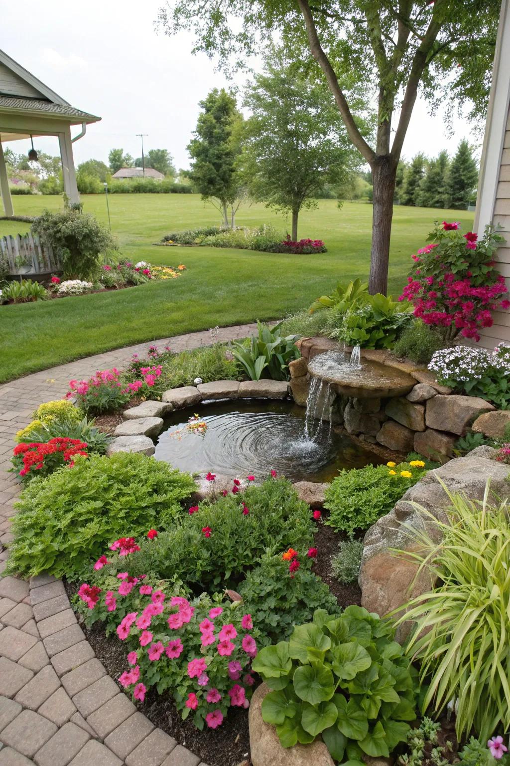 Introduce tranquility with a mini water feature.