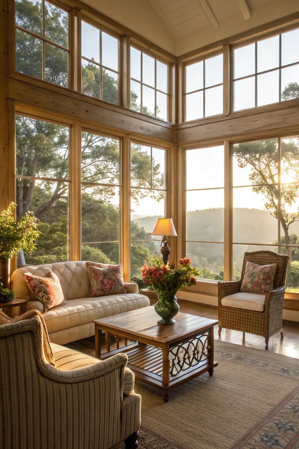 Natural lighting enhances the beauty of Southern decor.