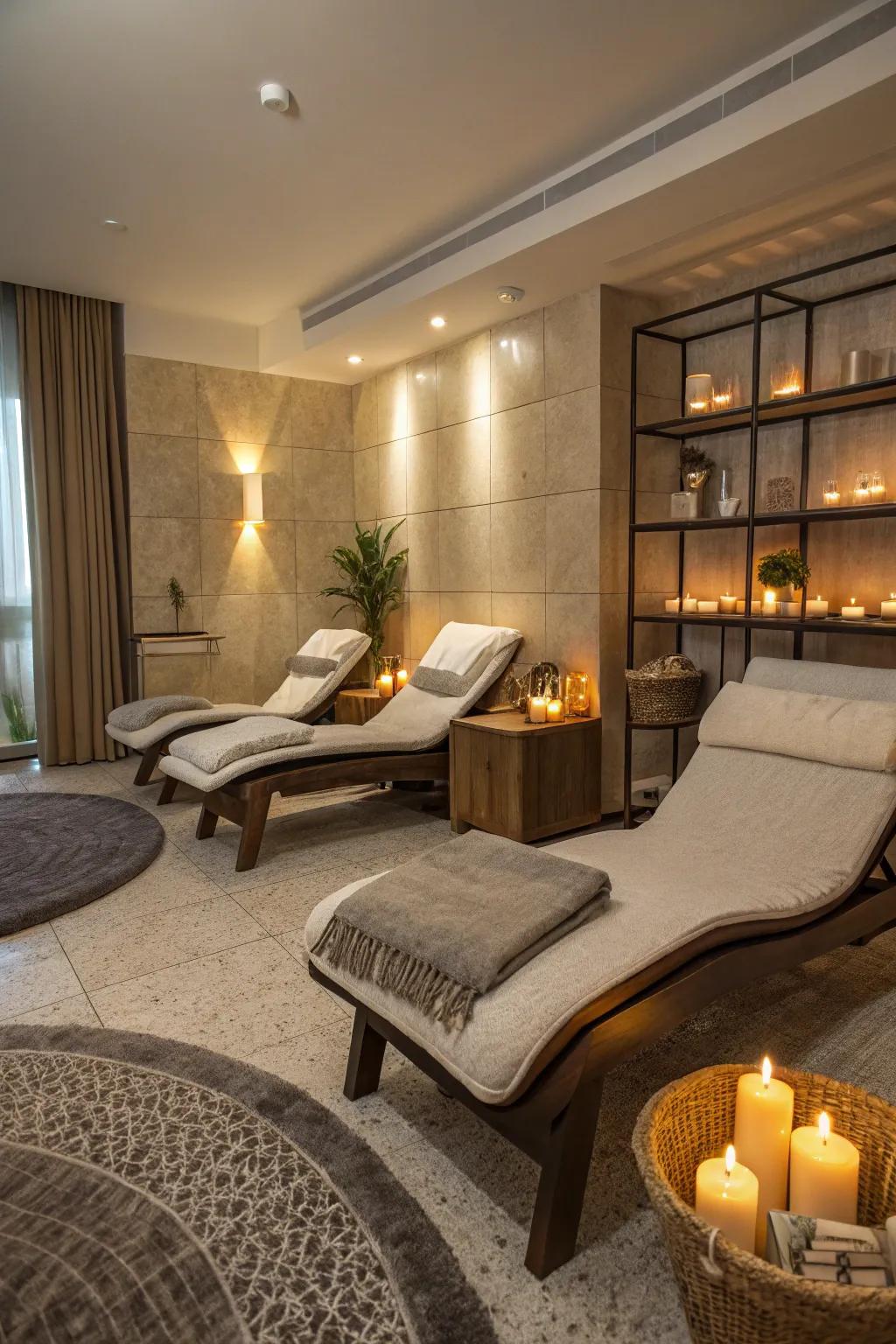 Create a serene atmosphere with the gentle flicker of candlelight.