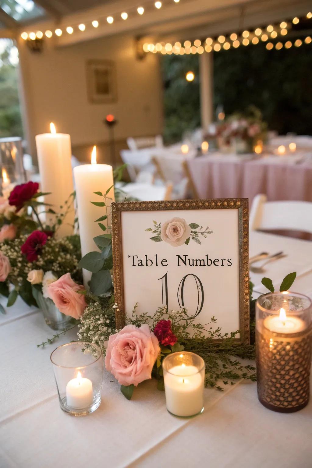 Candles and flowers create a warm and romantic table setting.