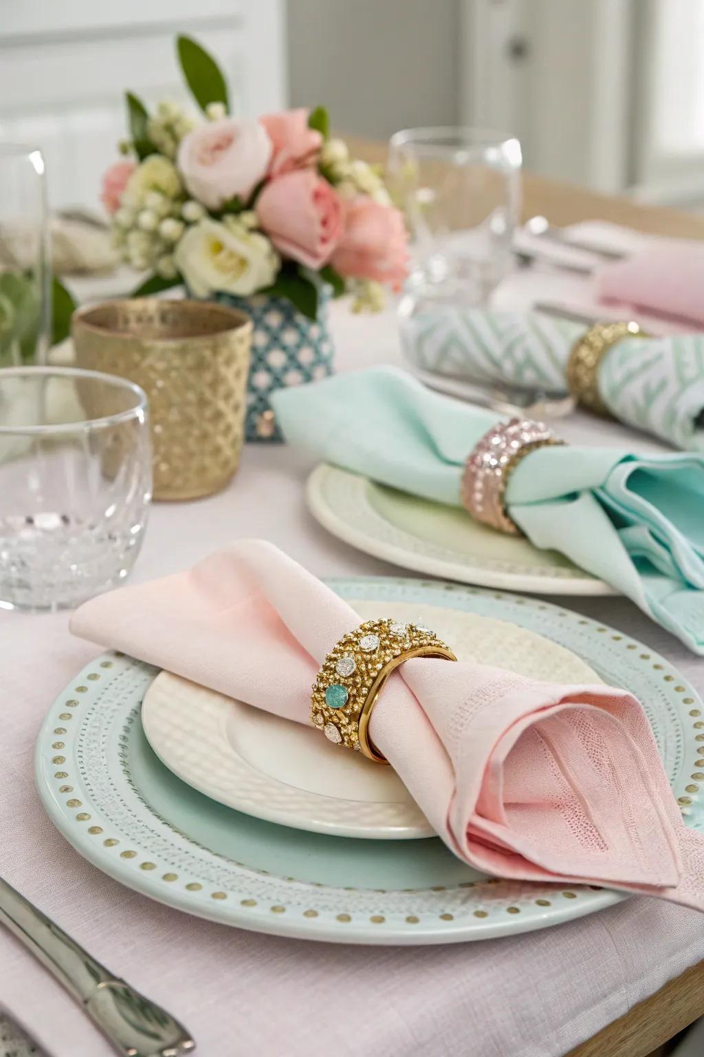 Decorative napkin rings add style and detail to your table.