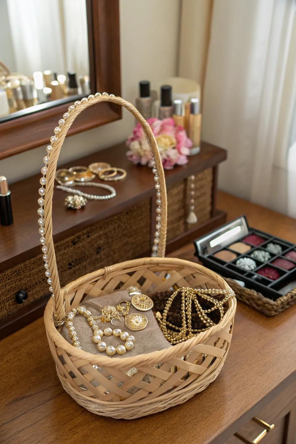 Add sparkle with fashionable jewelry in the Easter basket.