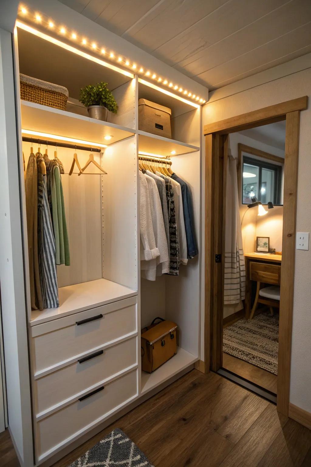 Lighting that brings your closet to life.