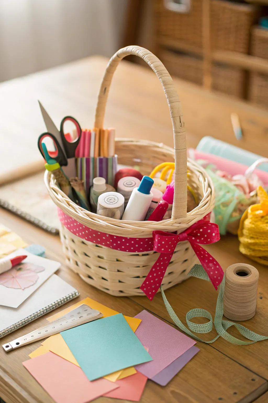 A crafting basket for a fun DIY project.