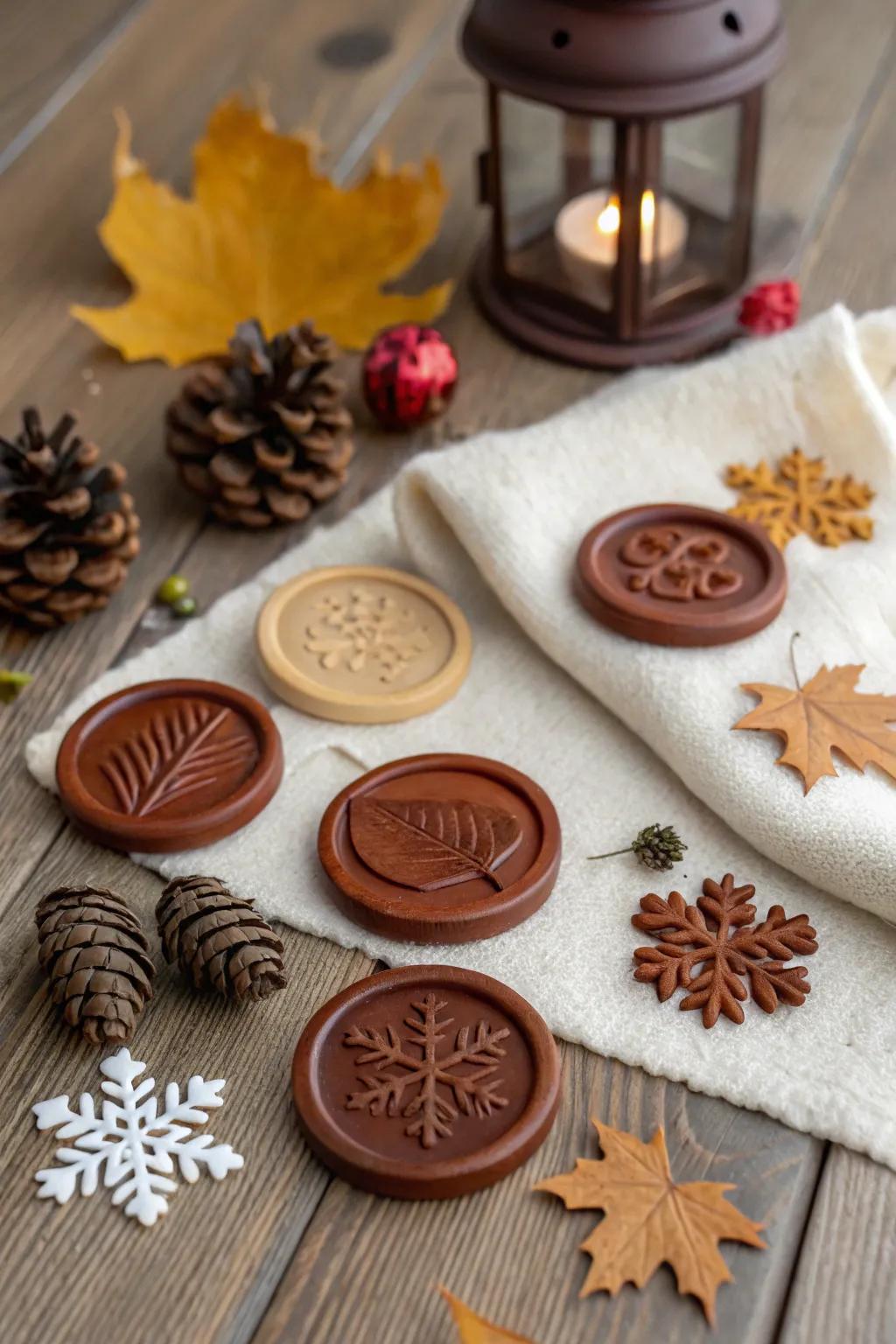 Seasonal wax seals embracing the beauty of different times of the year.