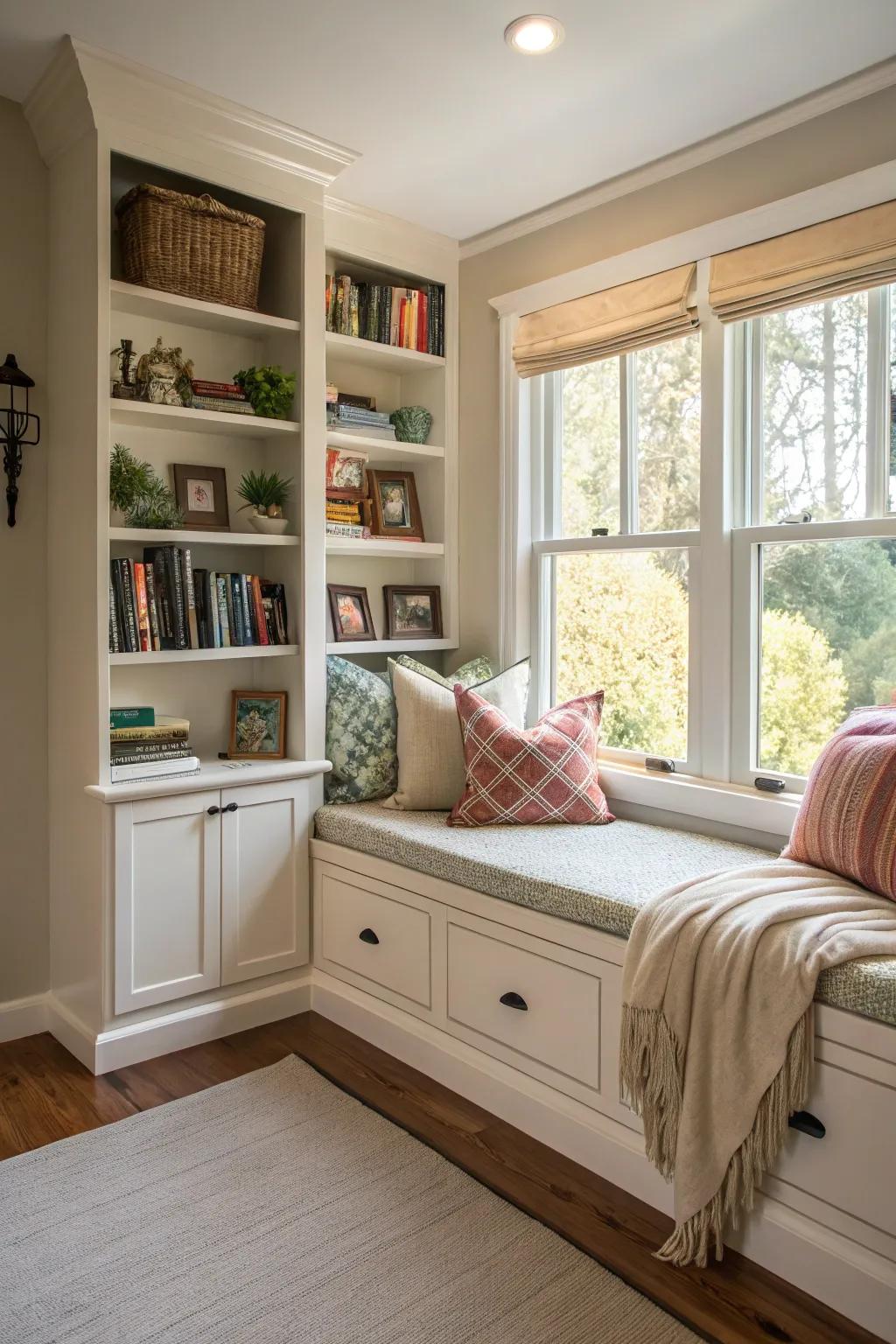 Turn a closet into a cozy, secluded window nook.