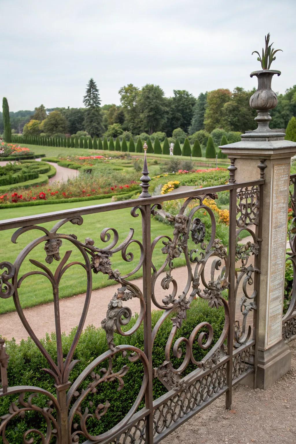 Ornamental metal fencing combines security with artistic flair.