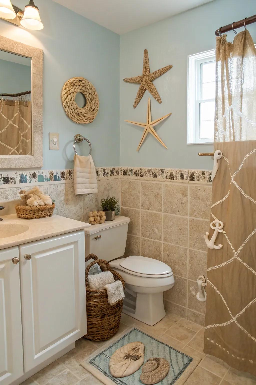 Achieve a cohesive look with consistent bathroom themes.