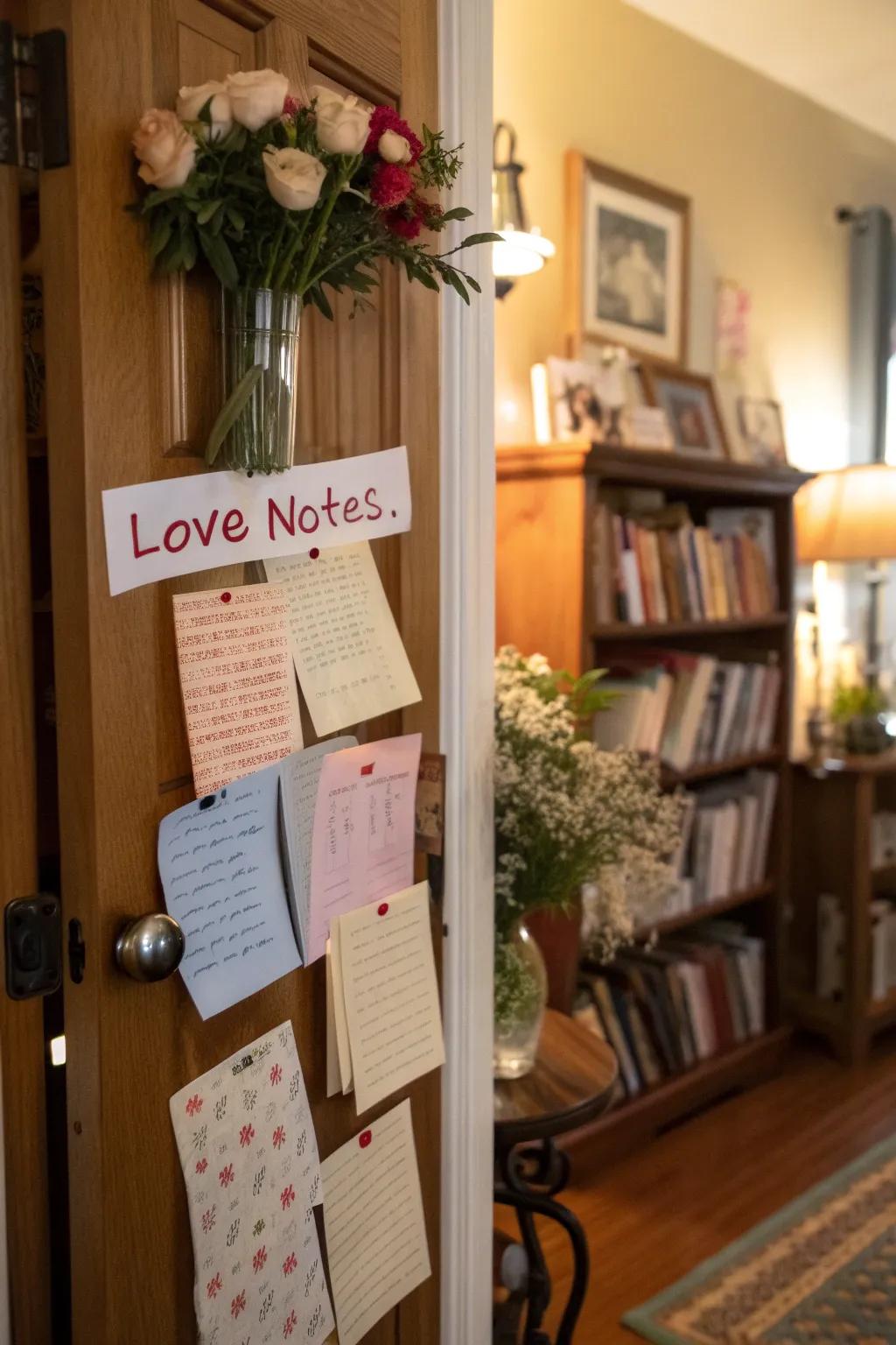 Surprise him with heartfelt love notes scattered throughout the home.