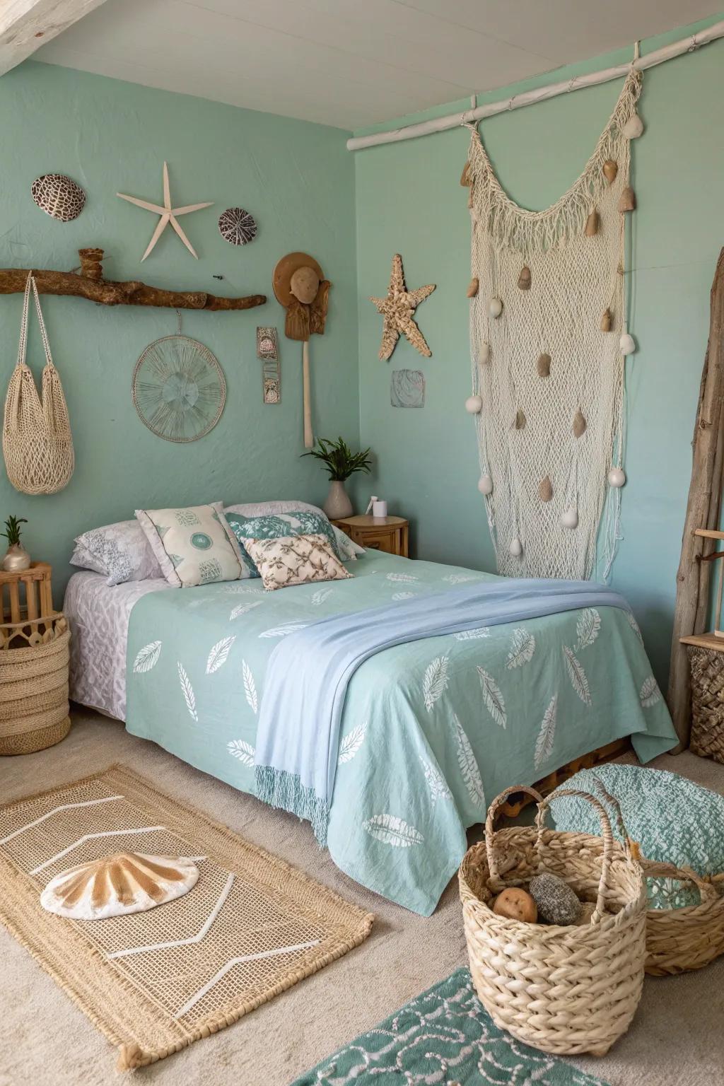 Seashells and driftwood bring natural beauty into your space.