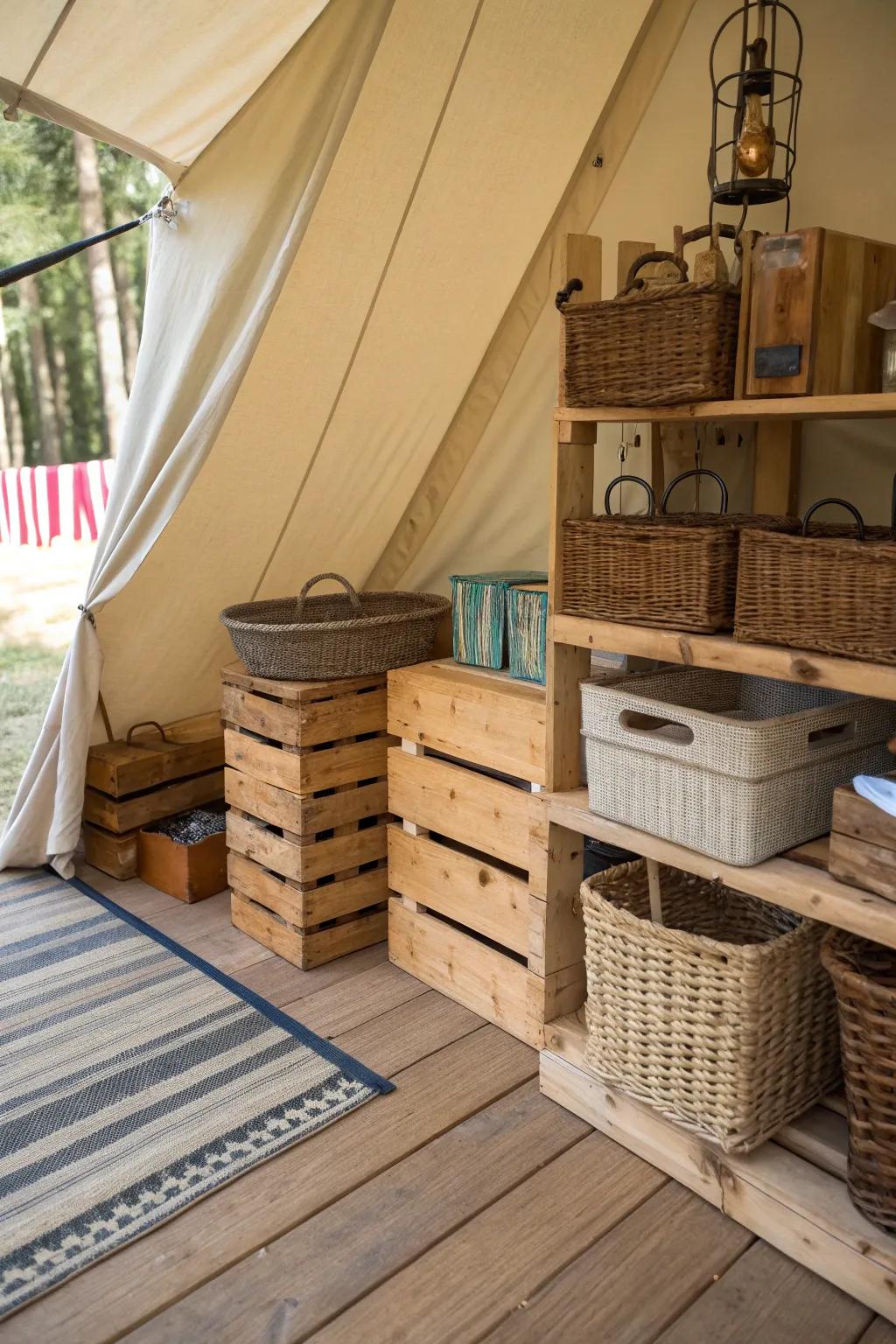 Stay organized with creative and stylish storage solutions.