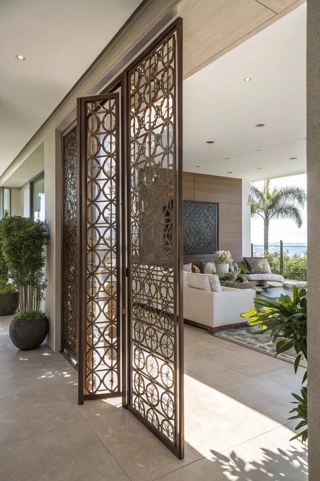 Blend privacy and style with metal screens.