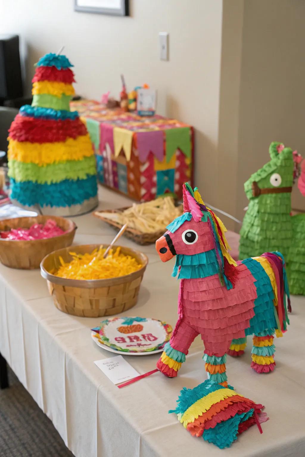 Send guests home with delightful mini piñata favors.