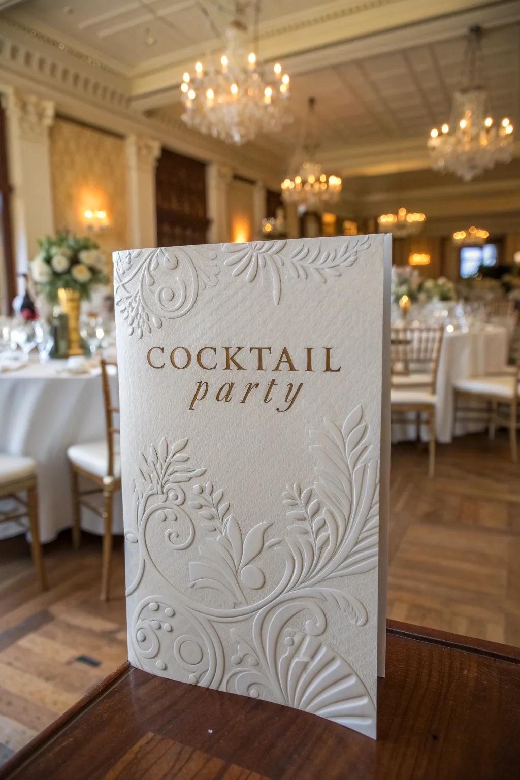 Elevate your invitations with textured and embossed designs.