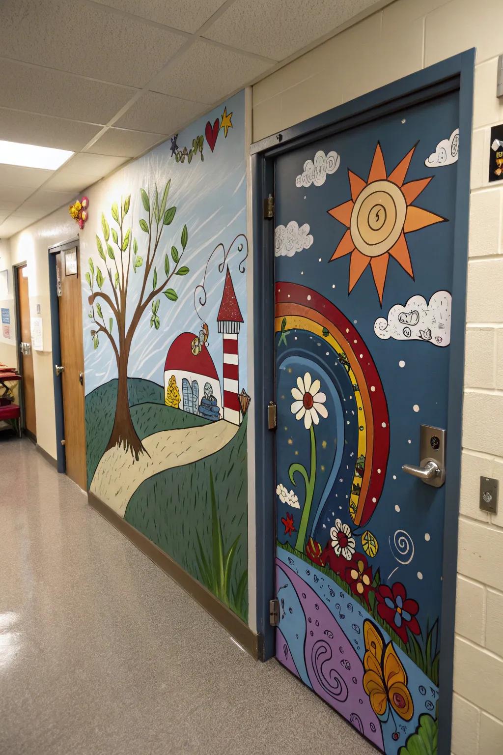 A door transformed into a masterpiece of artistic expression.