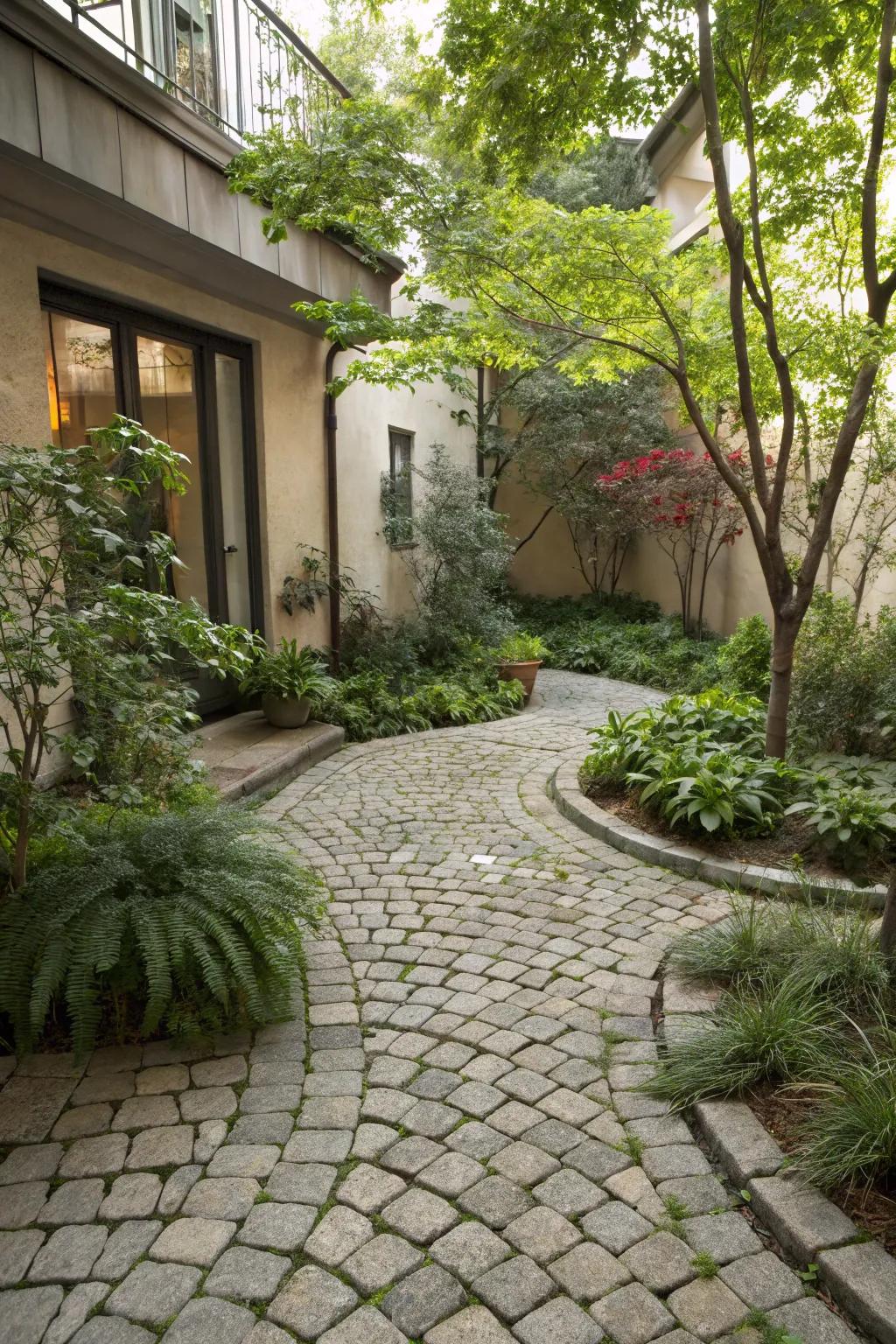 Choose permeable pavers for an eco-friendly and stylish courtyard.