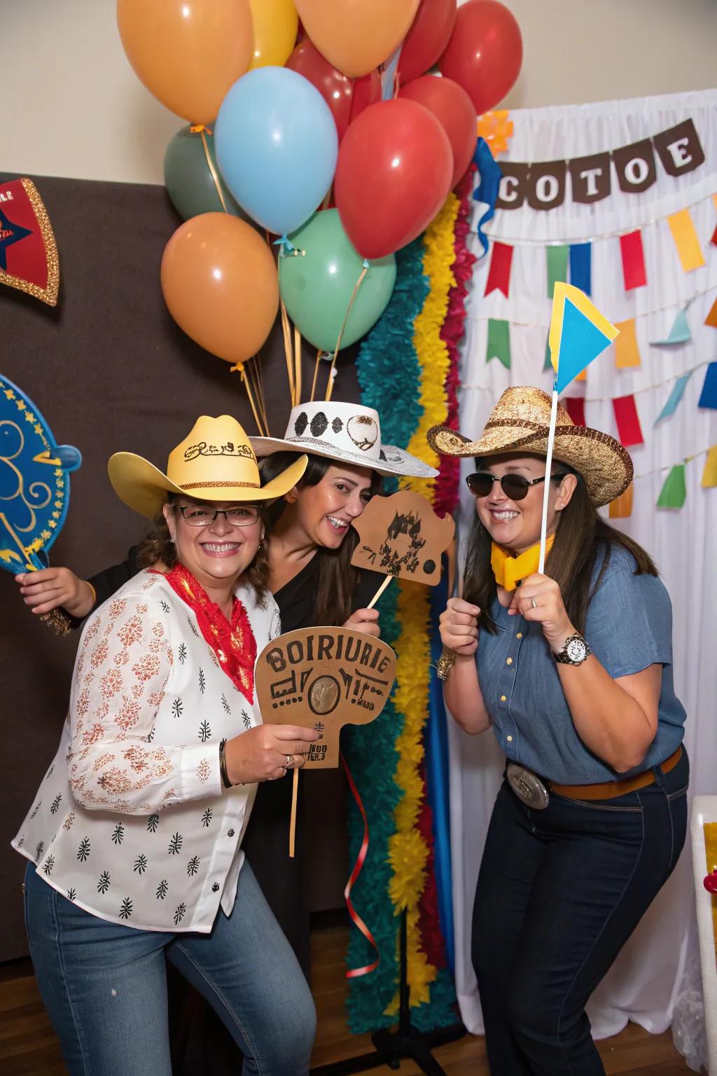 Capture the fun with a photo booth packed with Western props.