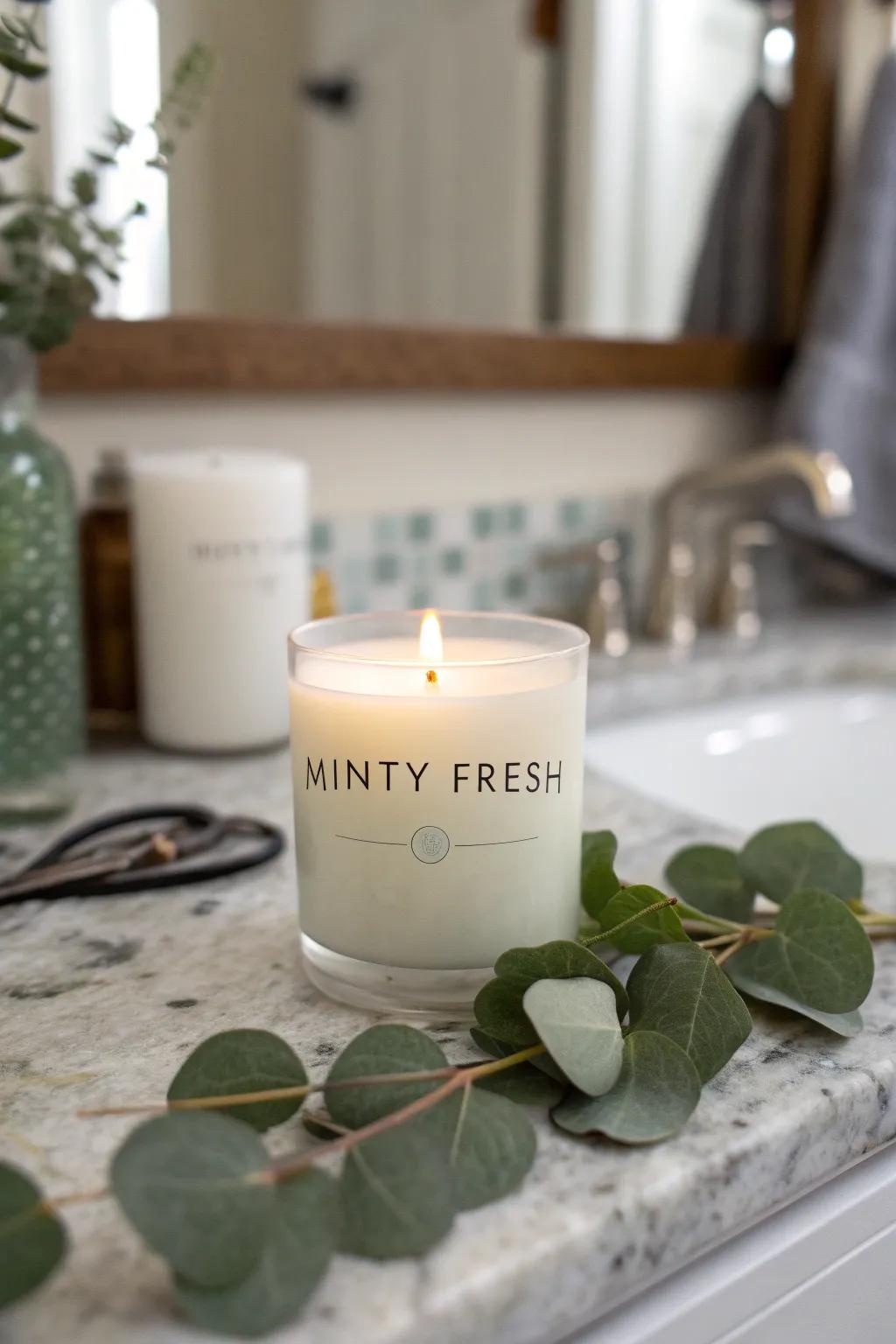 Minty Fresh Candle for an Invigorating Atmosphere