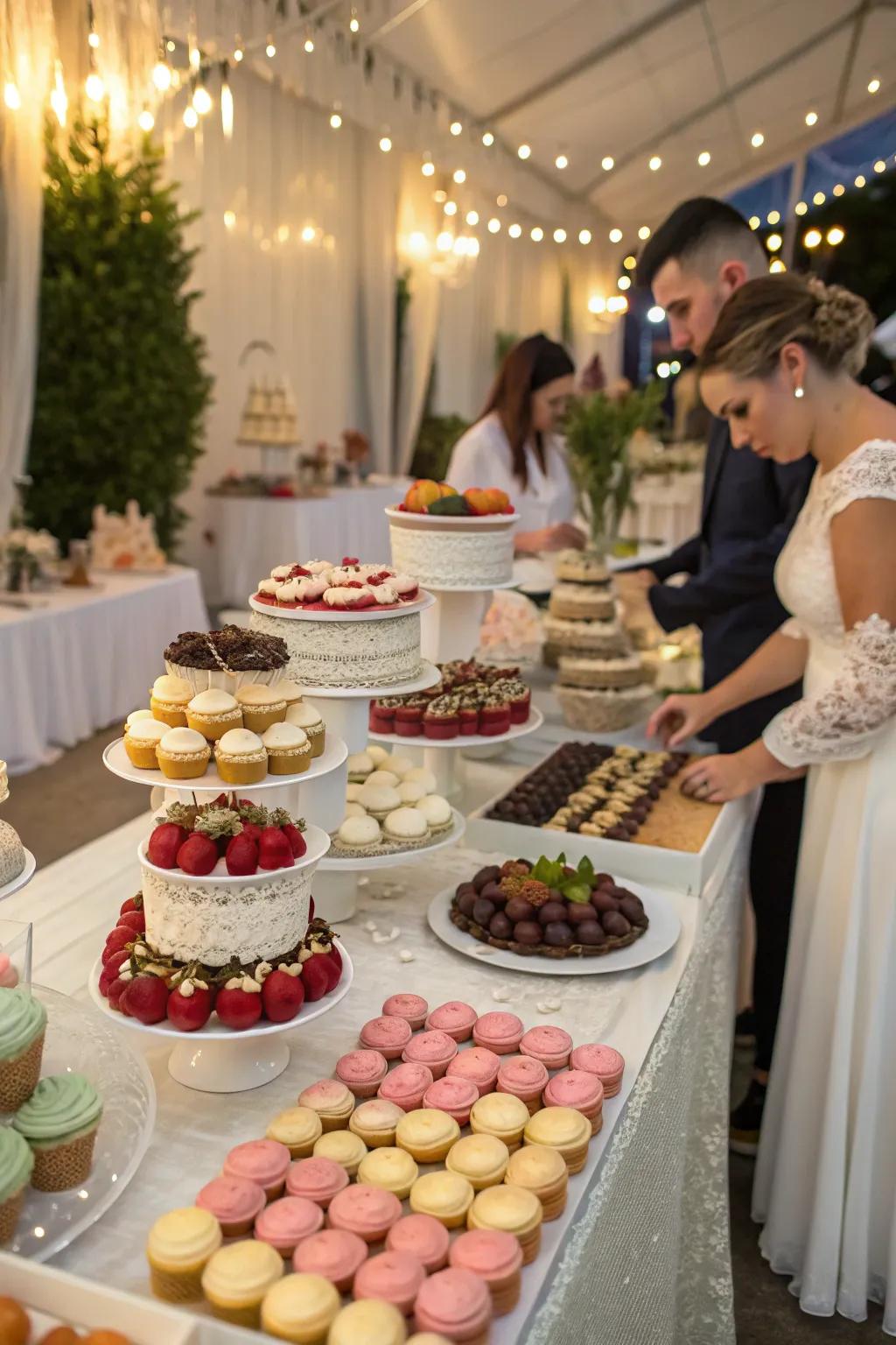 An interactive dessert bar inviting guests to get creative.