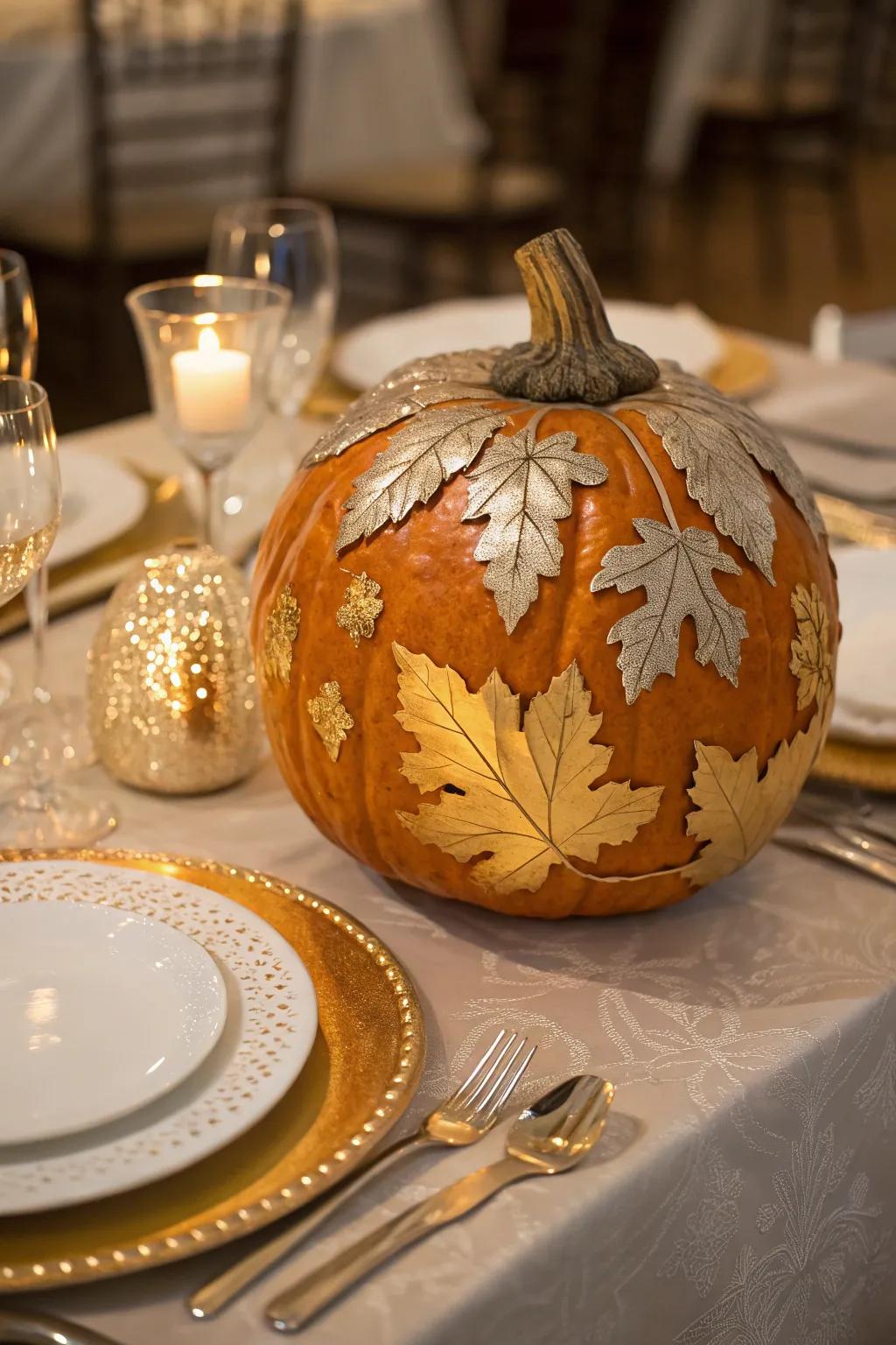 Gild your pumpkins for a glamorous and sophisticated decor piece.