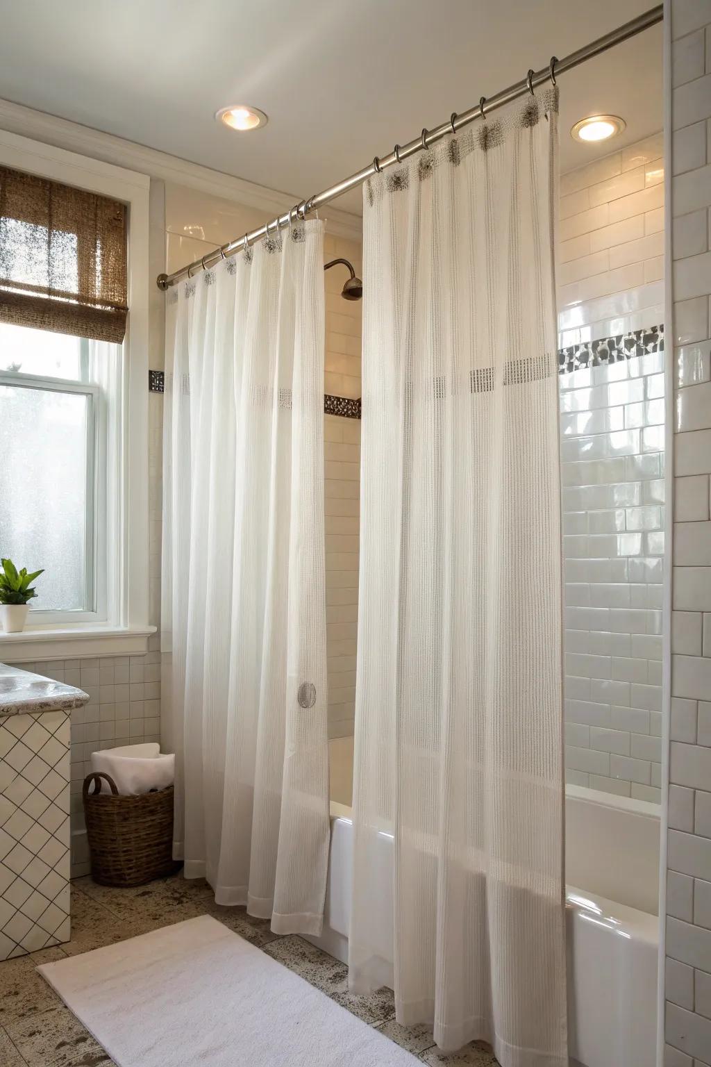 Sheer and opaque layers maximize light and maintain privacy.