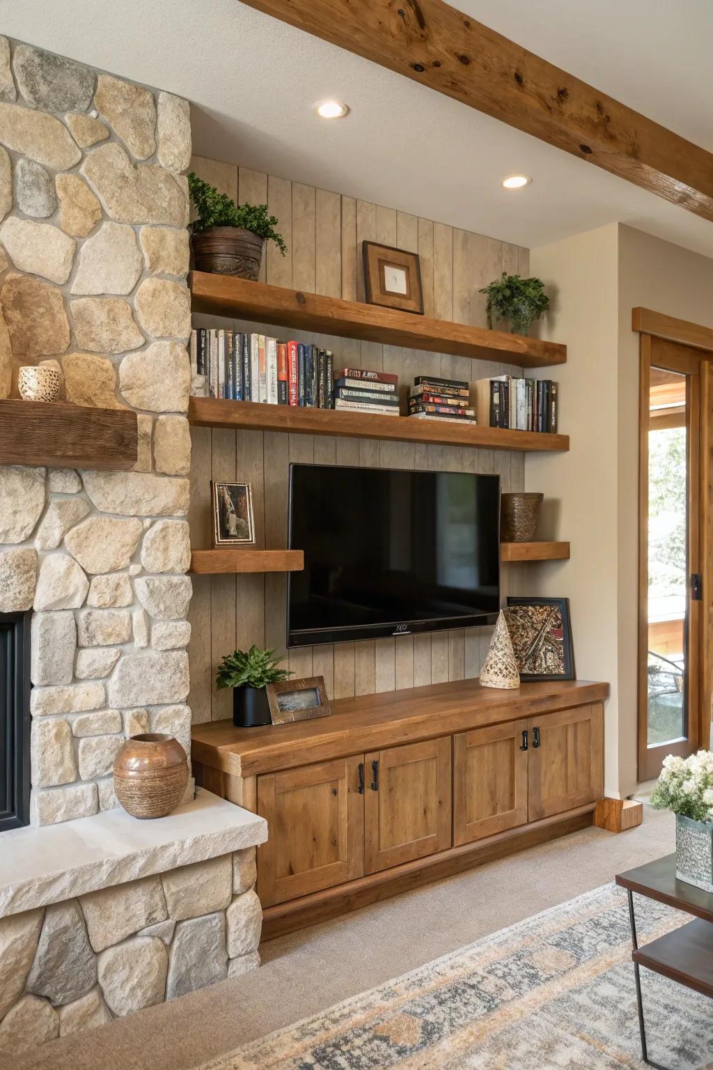 Bring nature indoors with natural elements on your floating shelves.