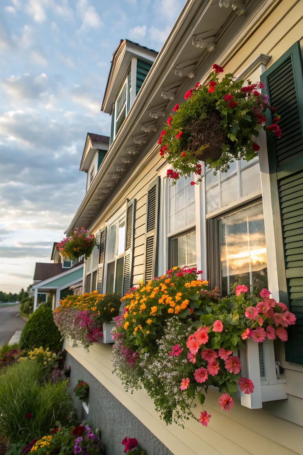 Window boxes add color and charm to your home's exterior.