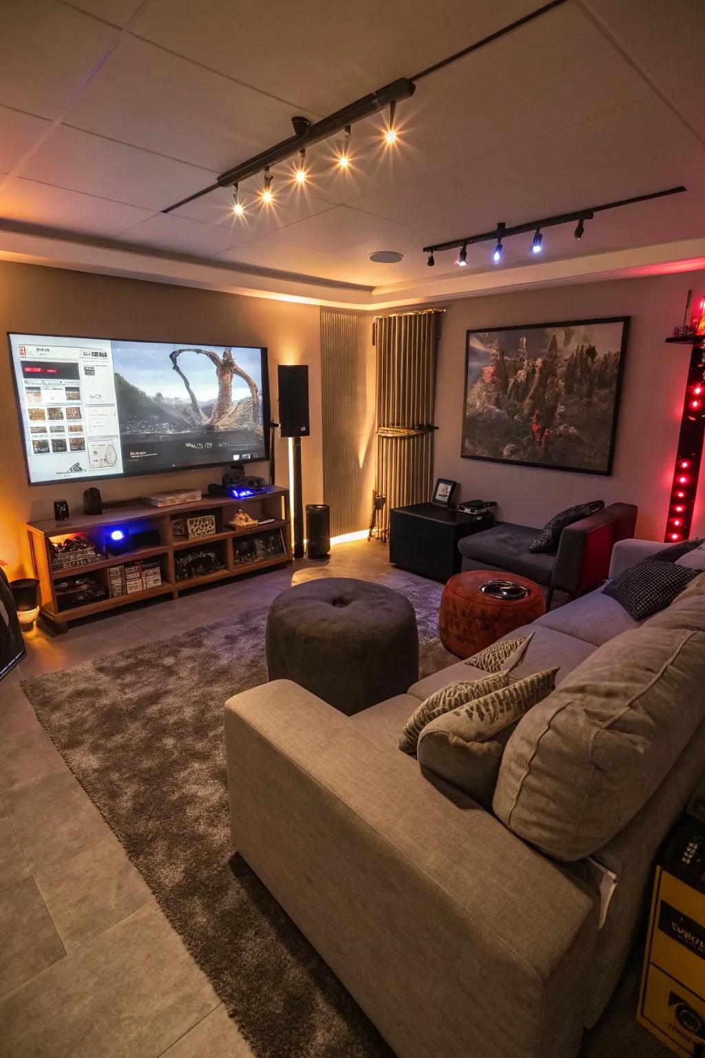 Ambient lighting sets the mood for an immersive gaming experience.