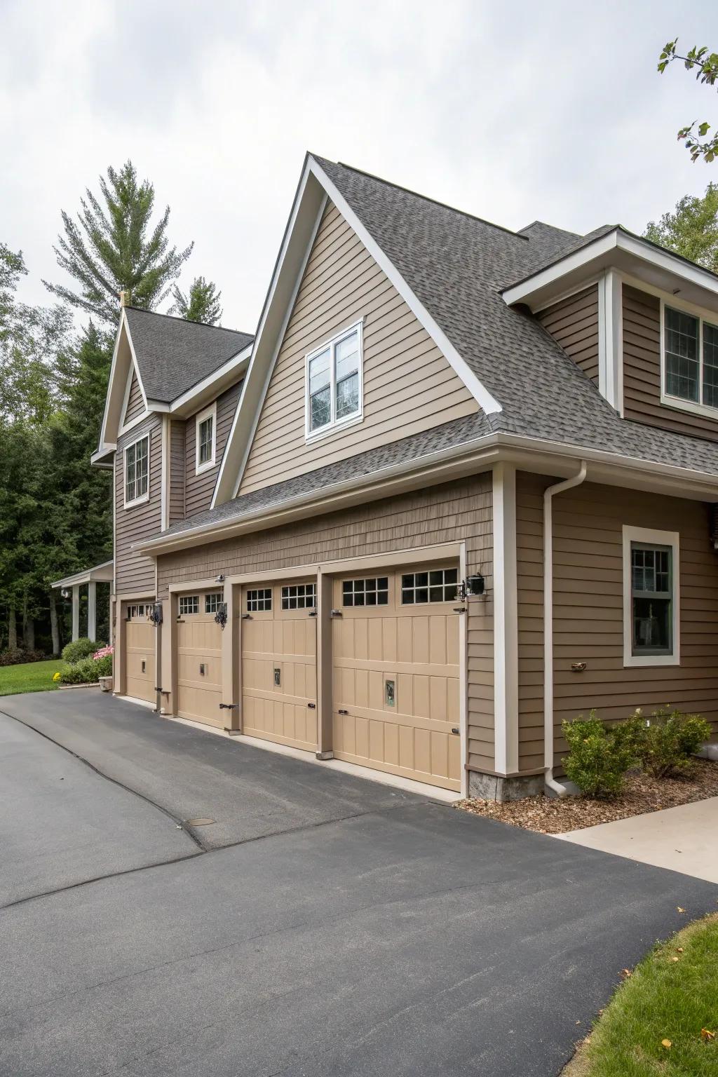 A harmonious blend of garage and home aesthetics.