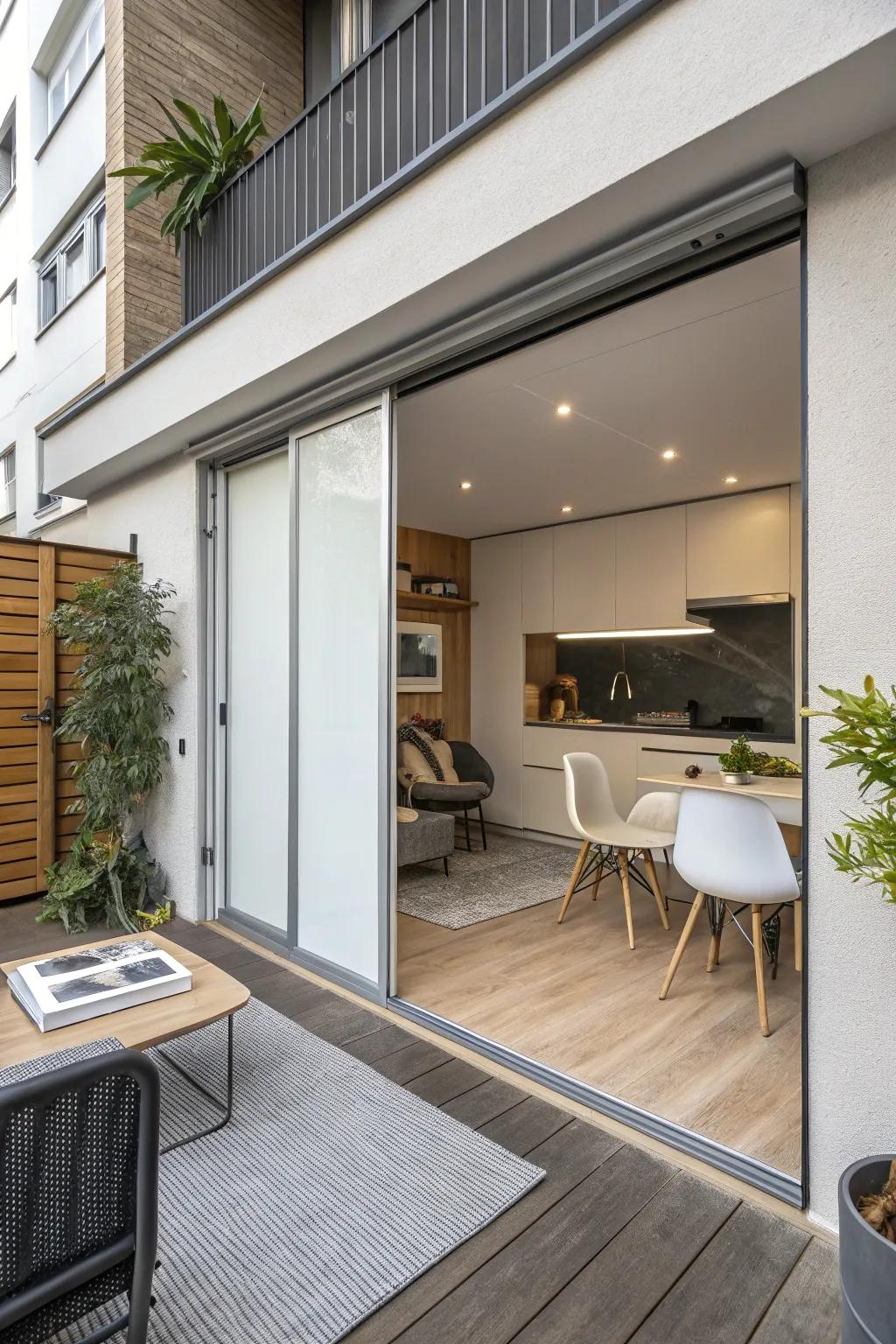 Sliding doors are ideal for maximizing space in compact areas.