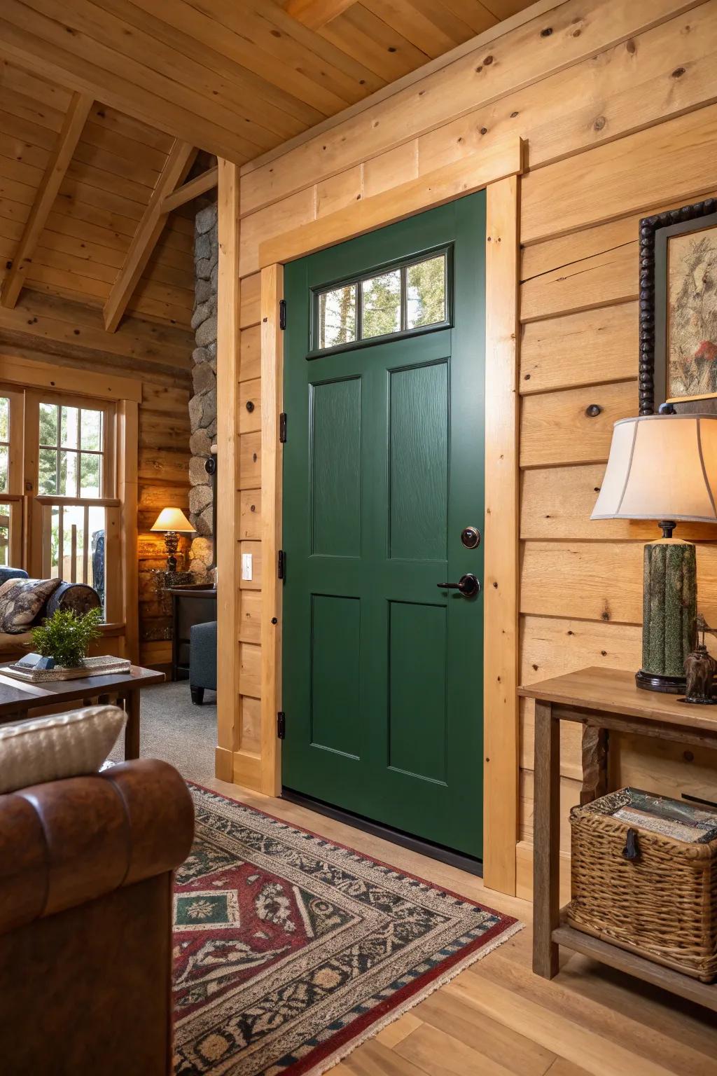 Forest green doors that connect you with nature.