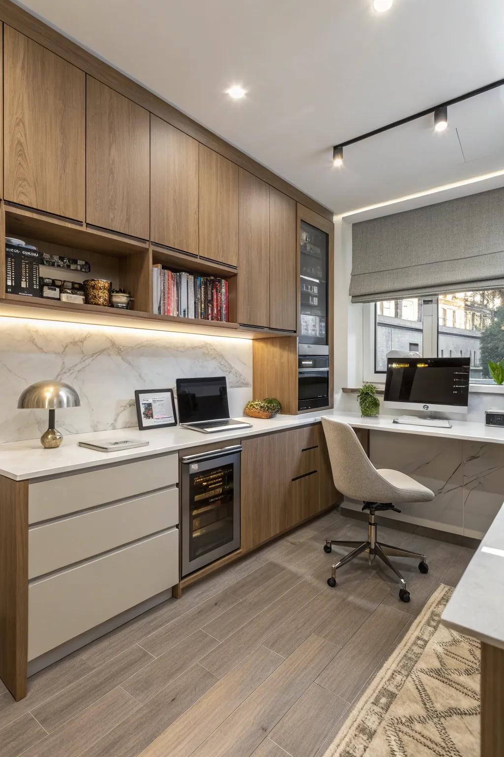 A well-integrated nook blends effortlessly with the kitchen's style.