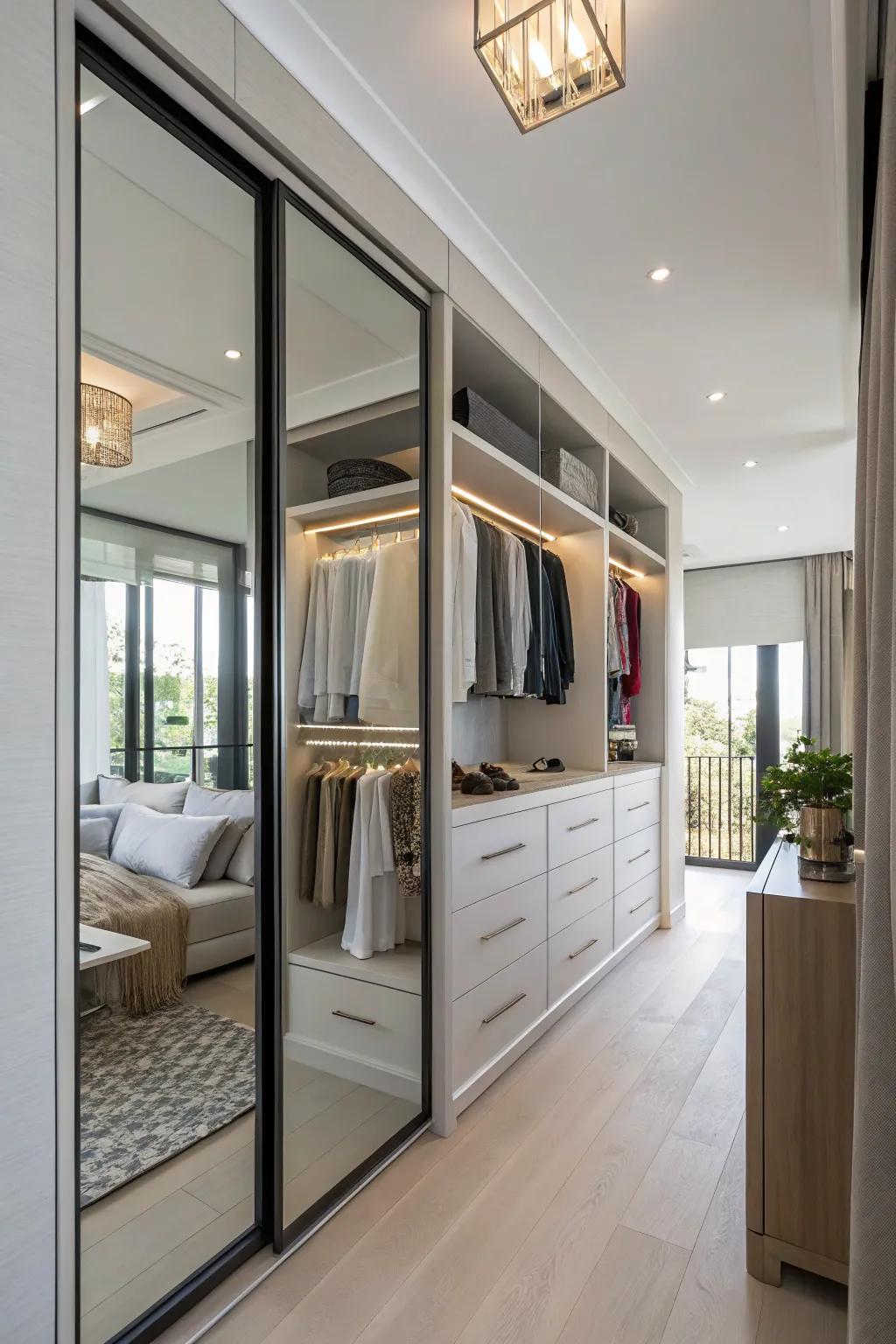 A full-length mirror is both practical and stylish.