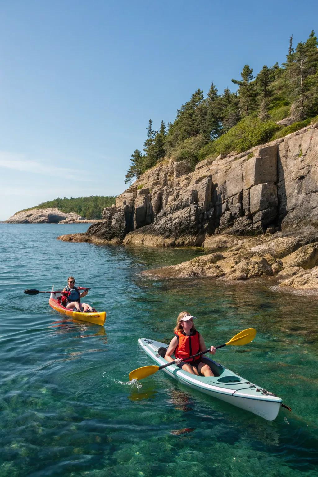 An adventurous kayaking day along Maine's coast.