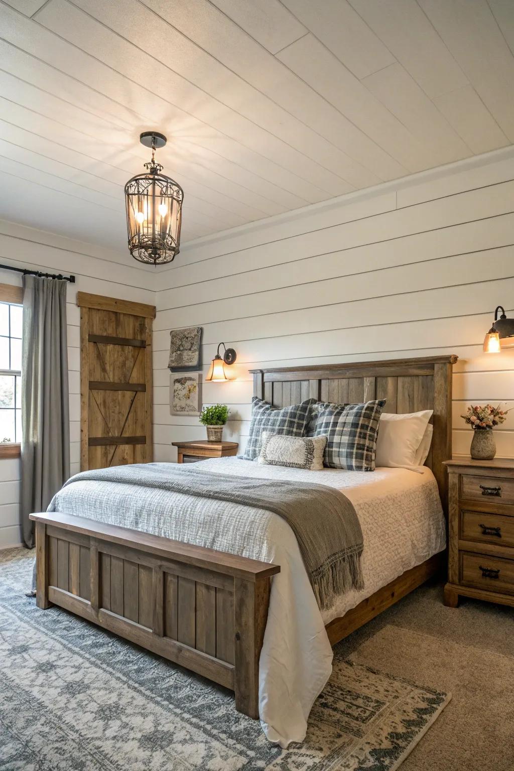 Classic farmhouse touch with a shiplap statement wall