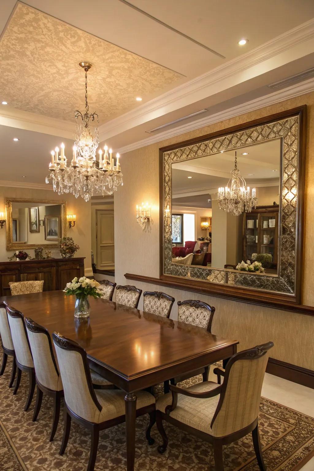 Reflective surfaces can create an illusion of more space.