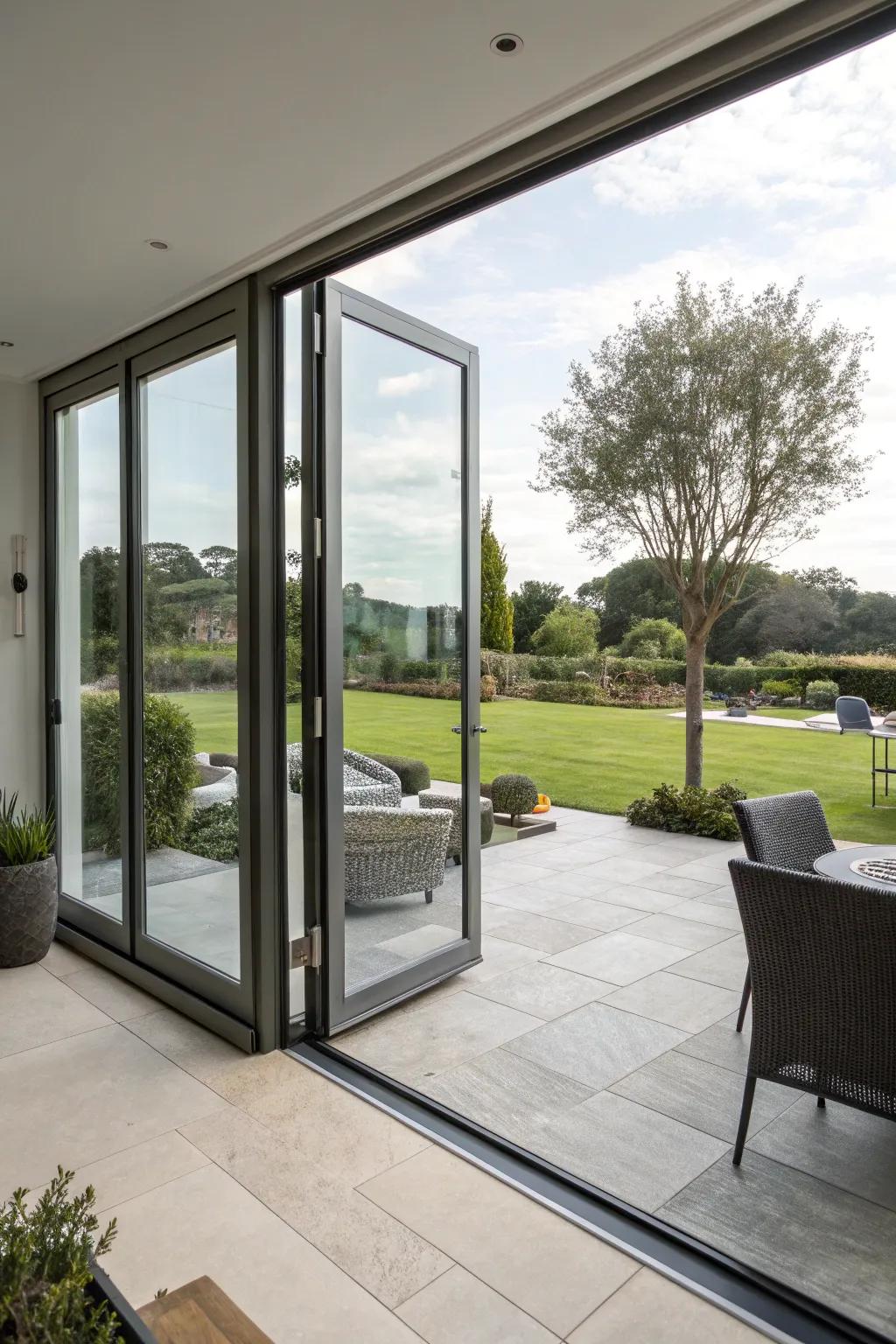 Pivot doors for a dramatic, modern twist.